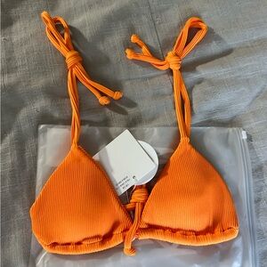 NWT Kulani Kinis Orange Ribbed Top